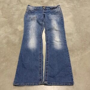 Angels Jeans Women Size 15 Blue Wash Bootcut Flare Denim Pants